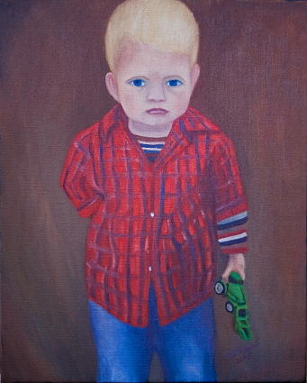 Little Boy Painting by Stephen Degan