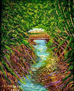 Nature Painting - Little bridge in Taza by Elmadani Belmadani