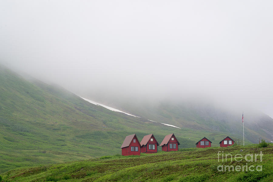 Little cabins in the Alaskan fog Photograph by Paul Quinn