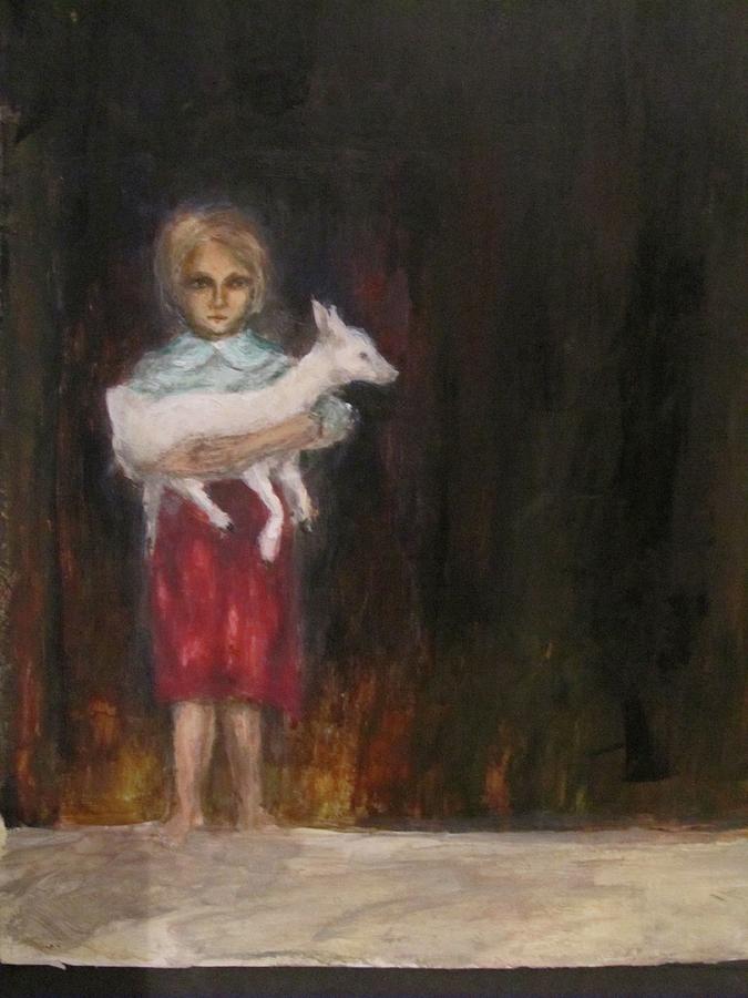 Little Caring Girl Painting by Hugo Simberg
