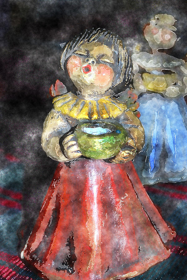 Angel Digital Art - Little Christmas Angel-Abstract by Patricia Motley