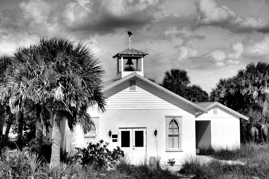 Little Church in Black White Photograph by Rosalie Scanlon