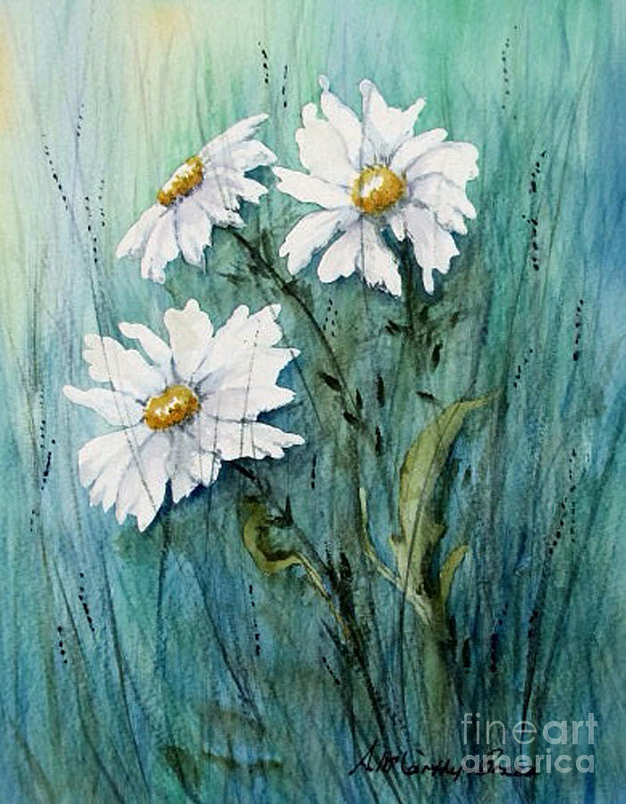 Little Daisies Painting by April McCarthy-Braca | Fine Art America