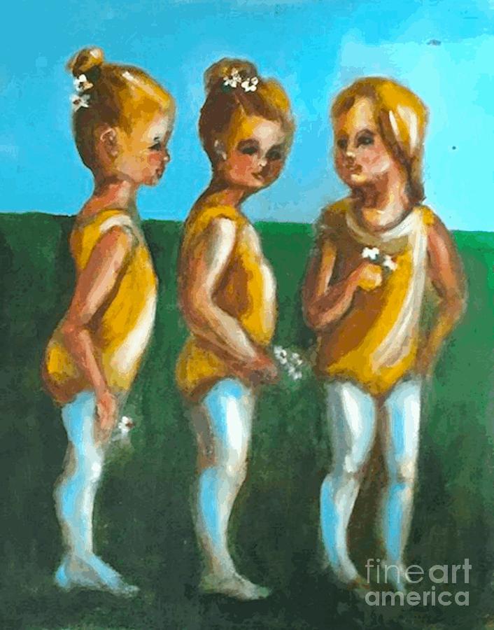 Ballerinas Painting - Little Dancers by Jan Statman