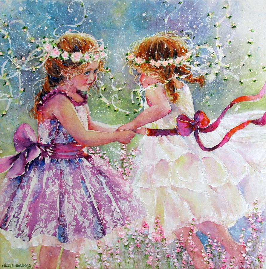 Little Dancers Painting by Nicole Gelinas