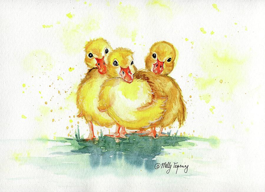 Little Ducks Painting by Melly Terpening