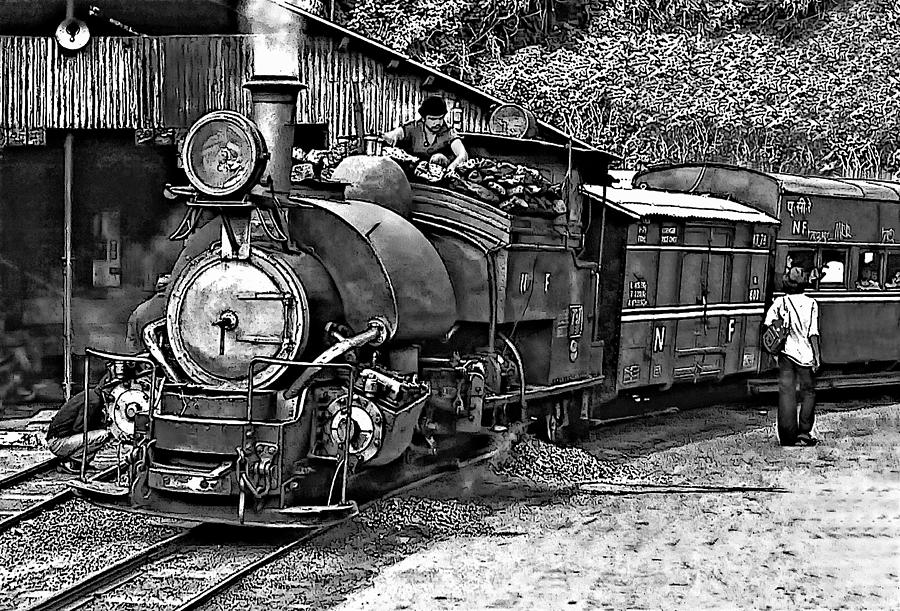 Transportation Photograph - Little Engine That Could bw by Steve Harrington