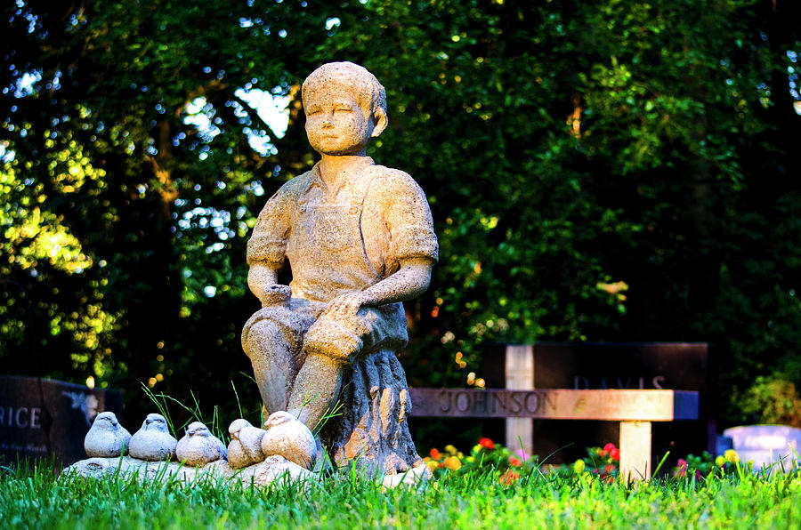 Little Farmer Boy Cemetery Monument Glen Ellyn Illinois Photograph by Deborah Smolinske