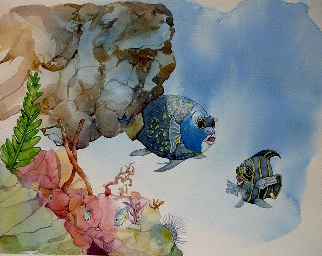 Little Fish Painting by Donna Acheson-Juillet
