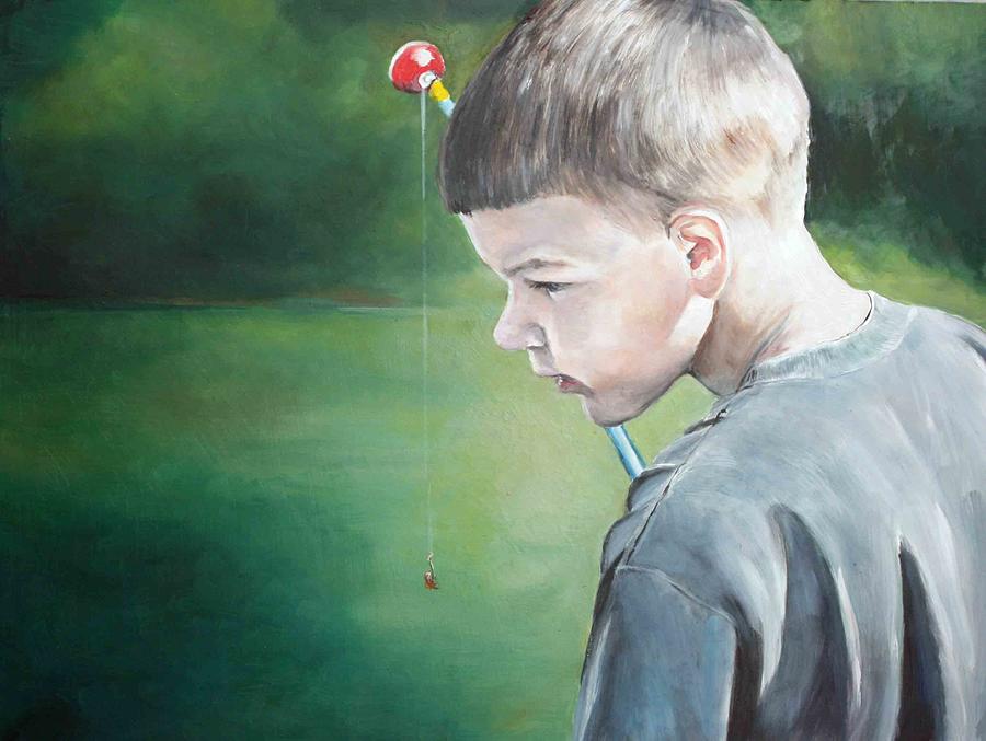 Little Fisherman Painting by Charlotte Yealey
