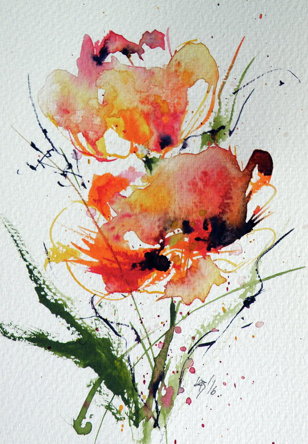 Little flowers Painting by Kovacs Anna Brigitta