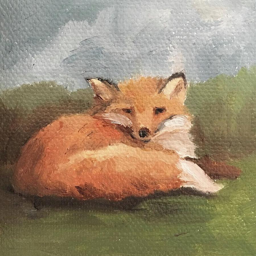 Little Fox Painting by Lisa Curry Mair