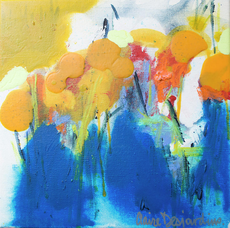 Abstract Painting - Little Garden 02 by Claire Desjardins