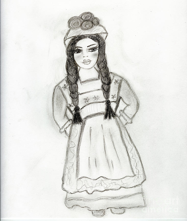 Little German Girl Drawing by Sonya Chalmers