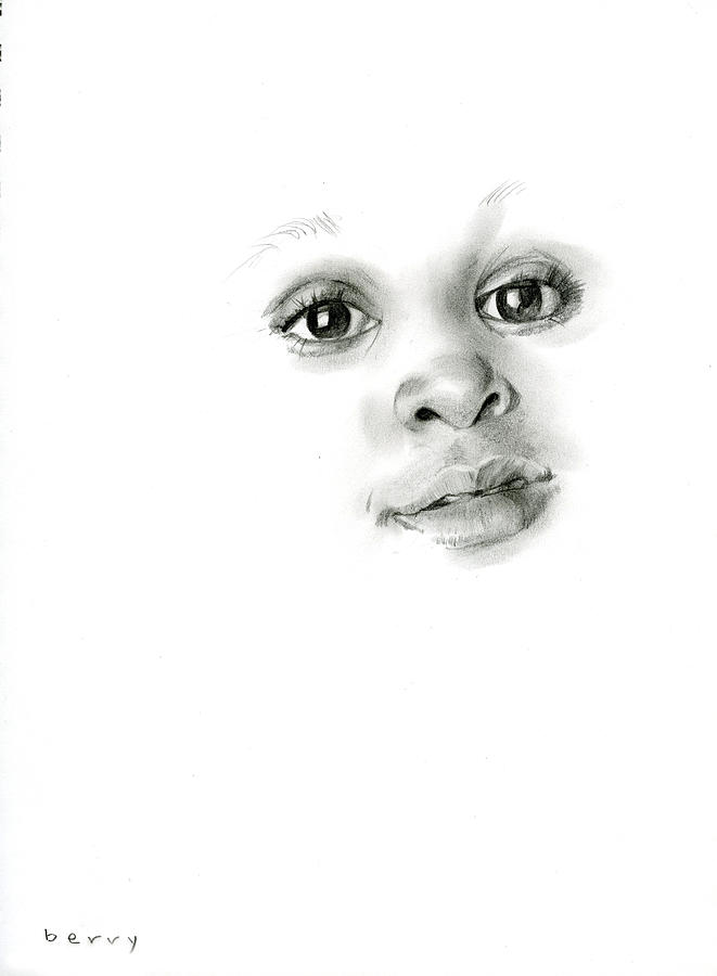 baby girl face drawing