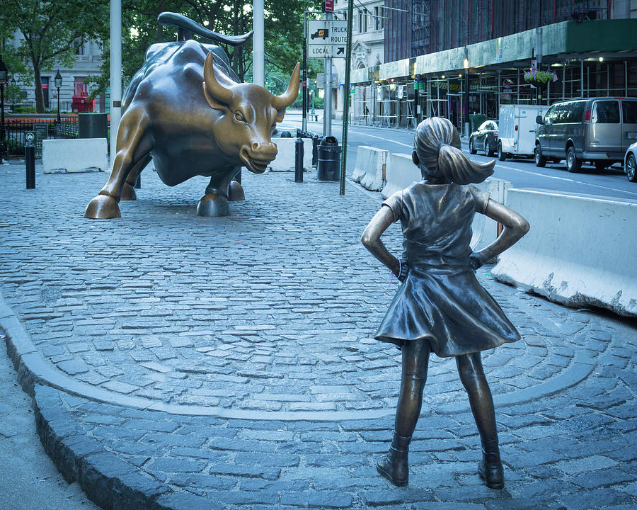 Little girl and the big bad bull Photograph by Kenneth Cole