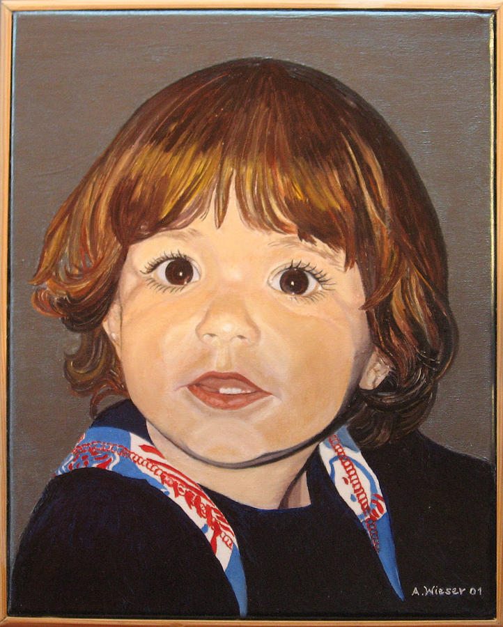 Little Girl Painting by Antje Wieser | Fine Art America