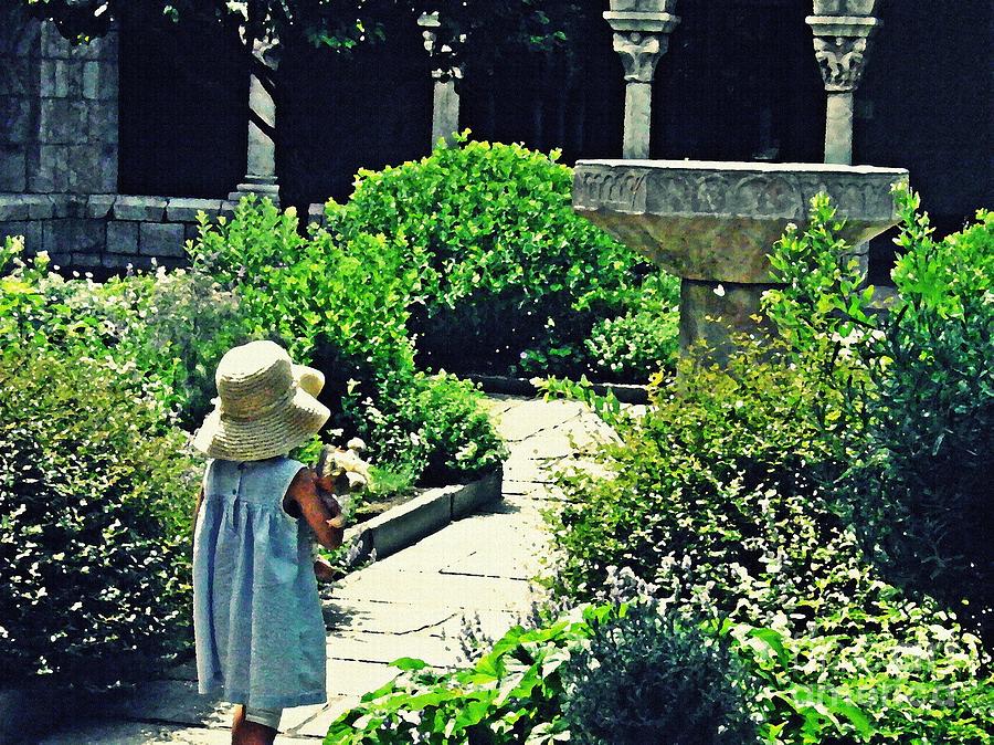 Architecture Photograph - Little Girl at the Cloisters by Sarah Loft