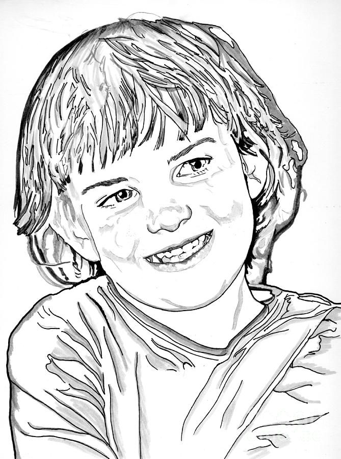 Little girl Drawing by Bill Richards