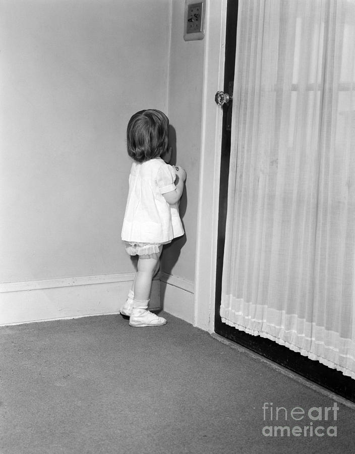 Little Girl In Time Out, C.1950-60s Photograph by Debrocke/ClassicStock