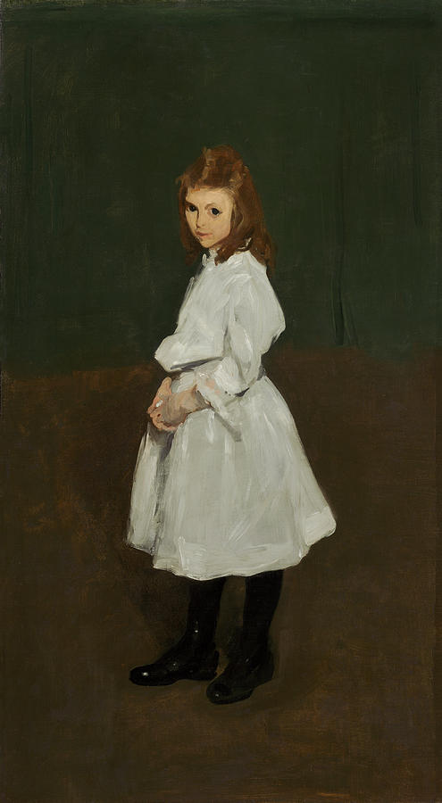 Portrait Painting - Little Girl in White  by George Bellows