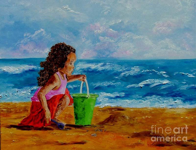 Summer Painting - Little girl by Inna Montano