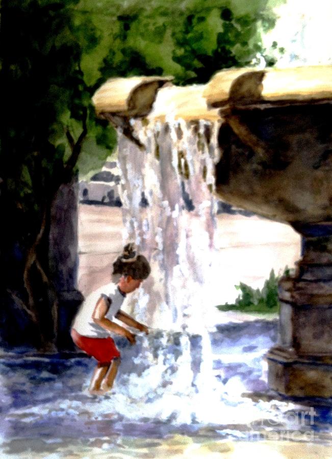 Girl in the Fountain Painting by John West