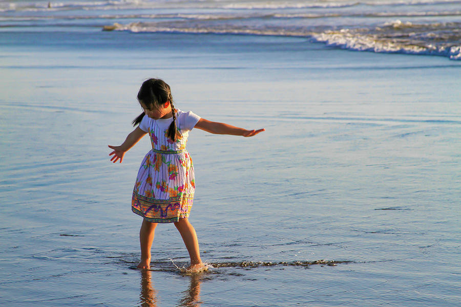 Little Girl Loves Beach Photograph by Bonnie Follett