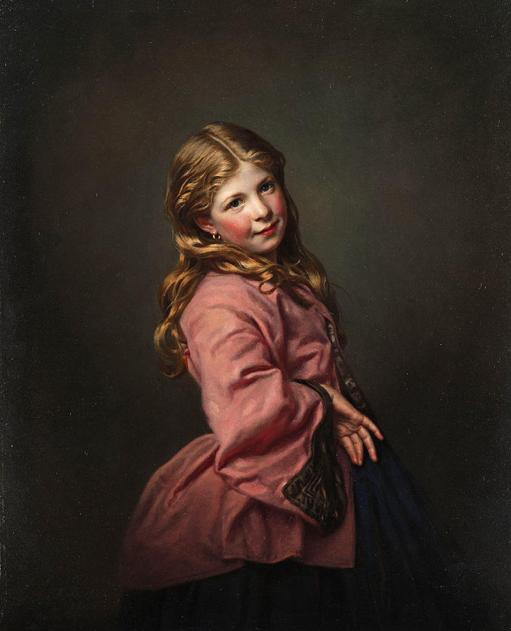 Little Girl Painting by Ludwig Halle