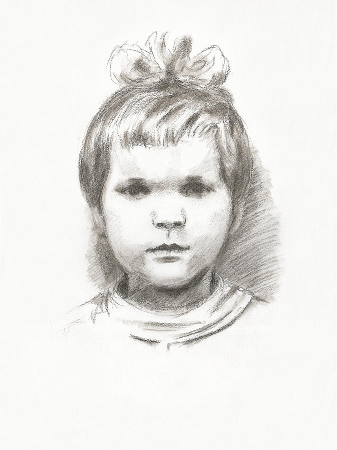 Little Girl Drawing by Masha Batkova