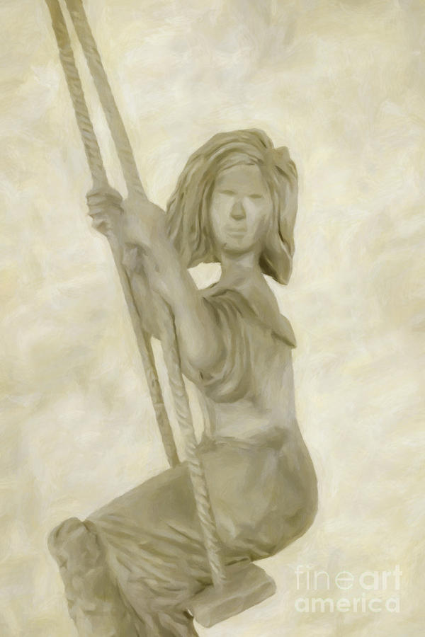Little Girl on Swing Digital Art by Randy Steele