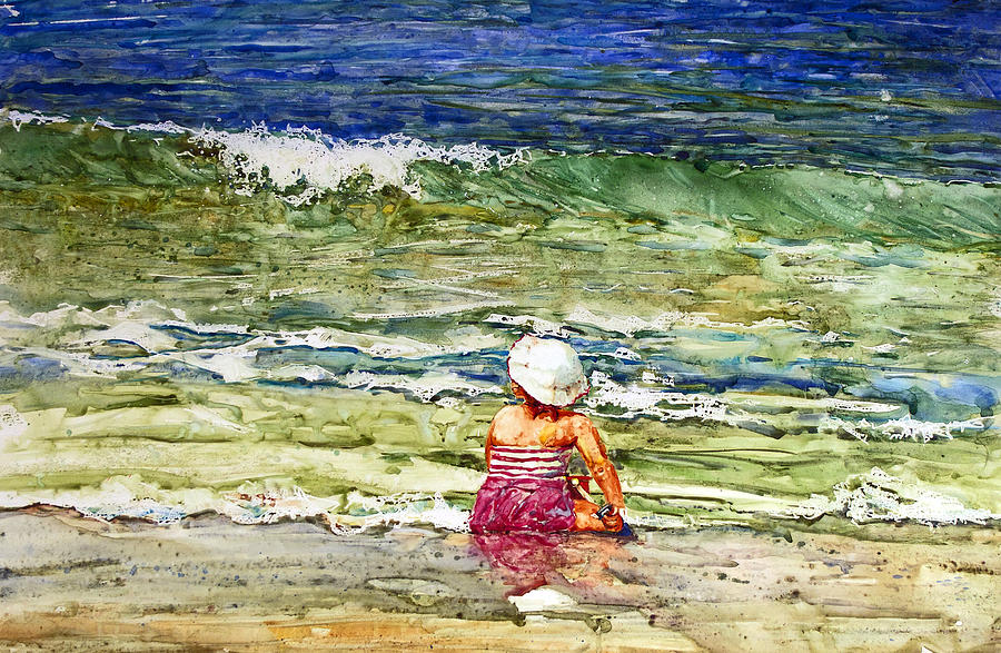 Little Girl On The Beach Painting