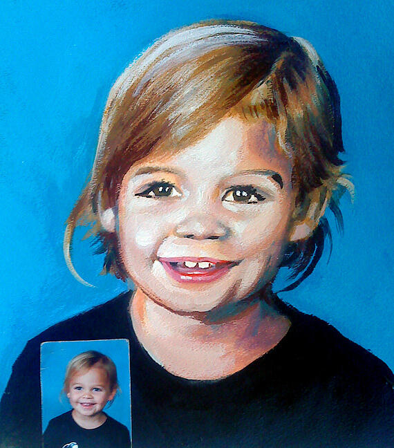 Little Girl Portrait Painting by Robert Korhonen - Pixels