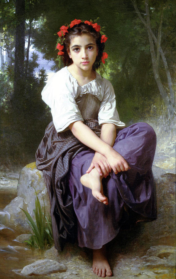 Little Girl Painting by William Bouguereau