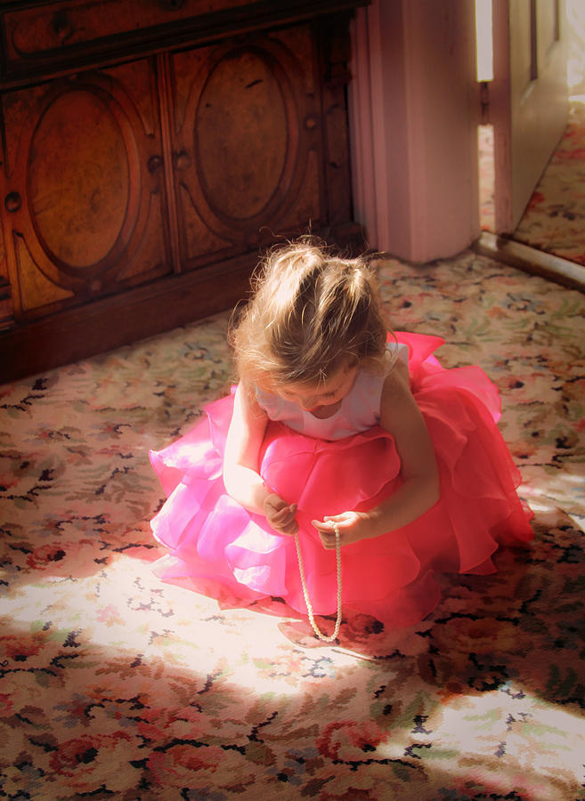 Little Girl with Pearls Photograph by Bonnie Follett
