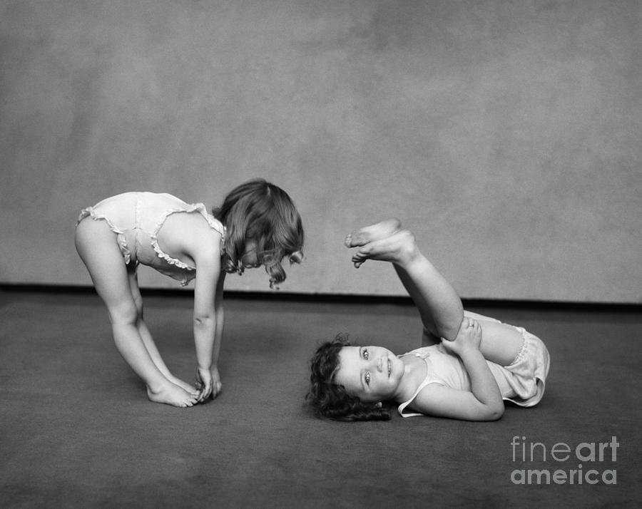 Little Girls Exercising, C.1930s Photograph by H. Armstrong Roberts/ClassicStock