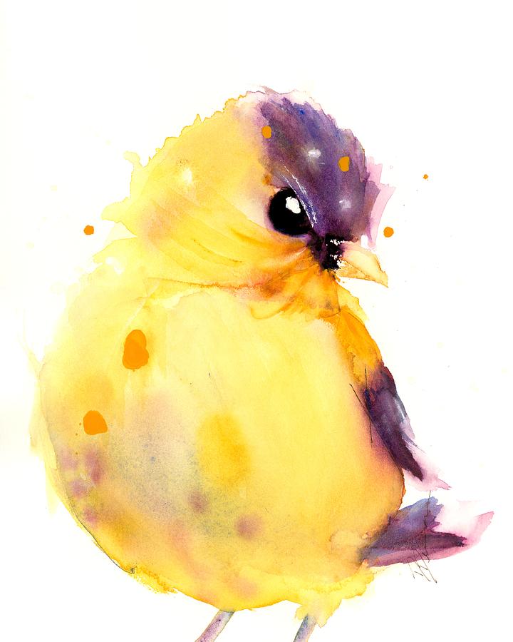 Little Goldfinch Painting by Dawn Derman