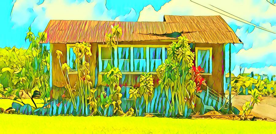 Little Grass Shack in Pahoa Hawaii in Turquoise  Photograph by Joalene Young