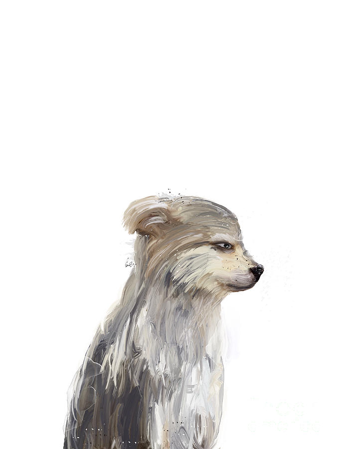 Little Grey Wolf Painting by Bri Buckley