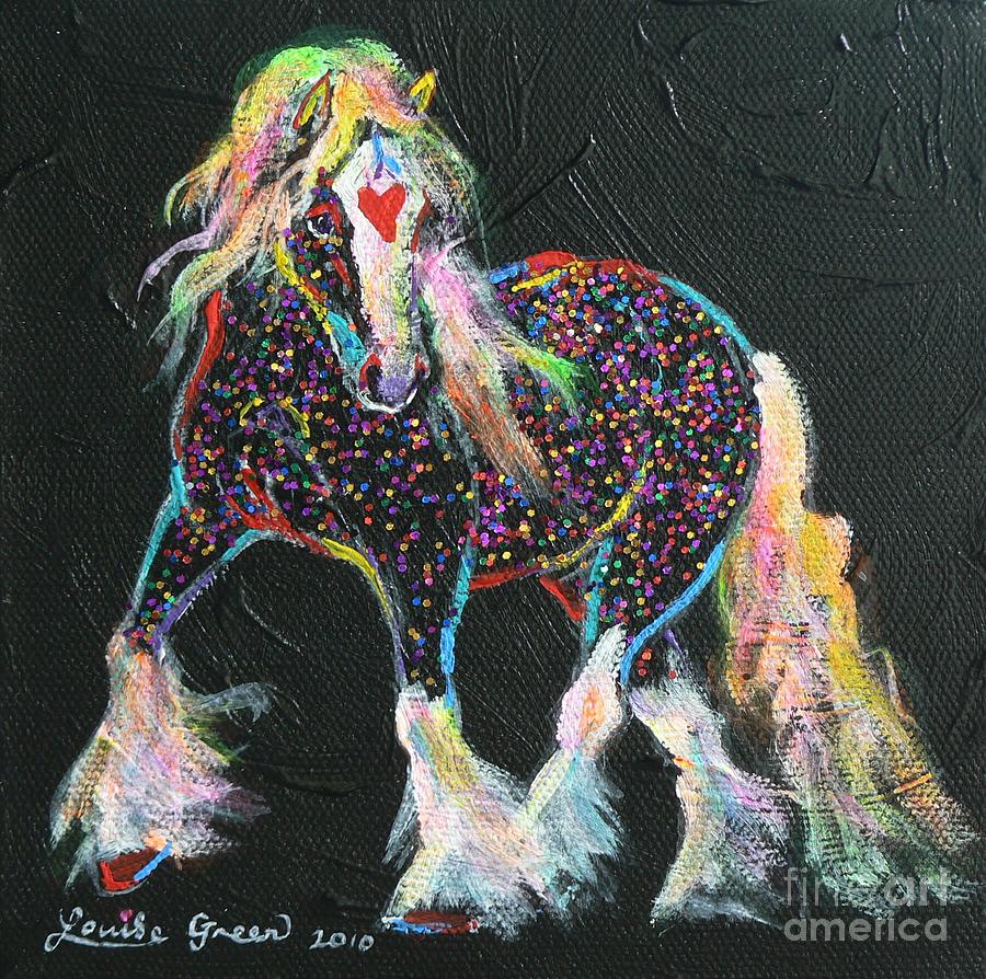 Horse Painting - Little Gypsy Treasures Pony by Louise Green
