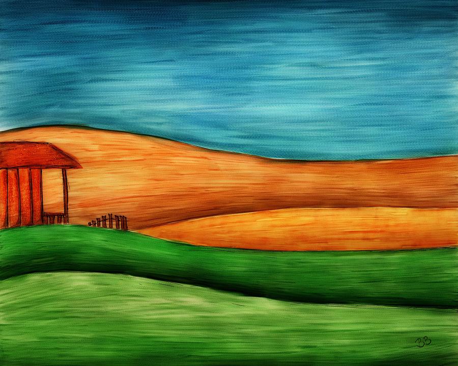 Little House on Hill Painting by Brenda Bryant