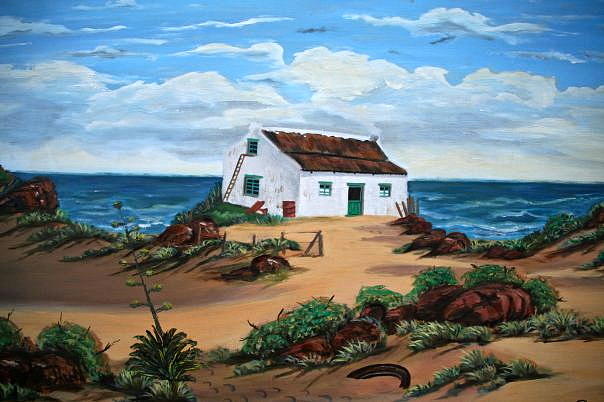 Little House on the beach Painting by Sunel De Lange