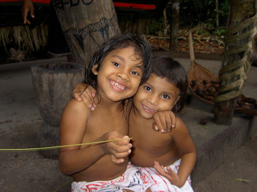Native Photograph - Little Indians  Amazon by Blima Efraim