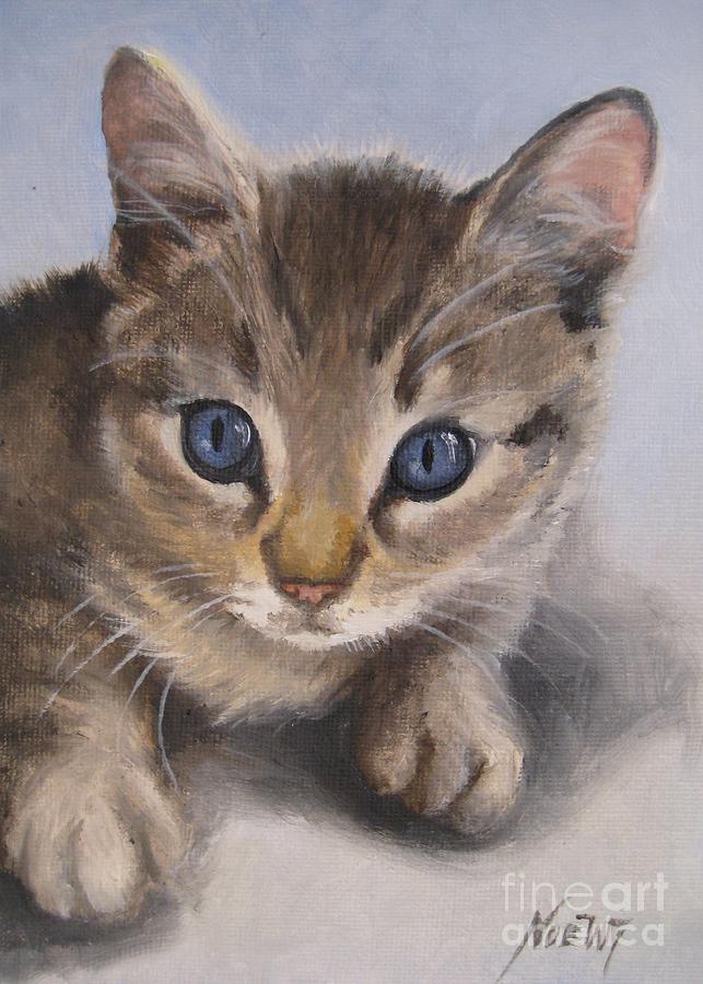Little Kitty Painting by Jindra Noewi
