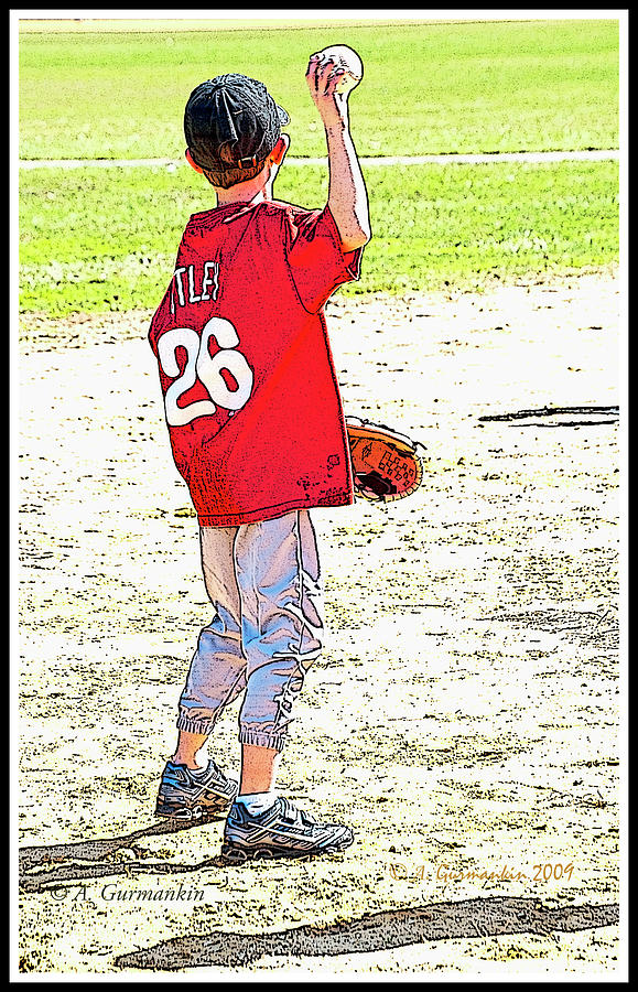 Little League Baseball Player, Second Baseman, Poster Image Digital Art by A Macarthur Gurmankin