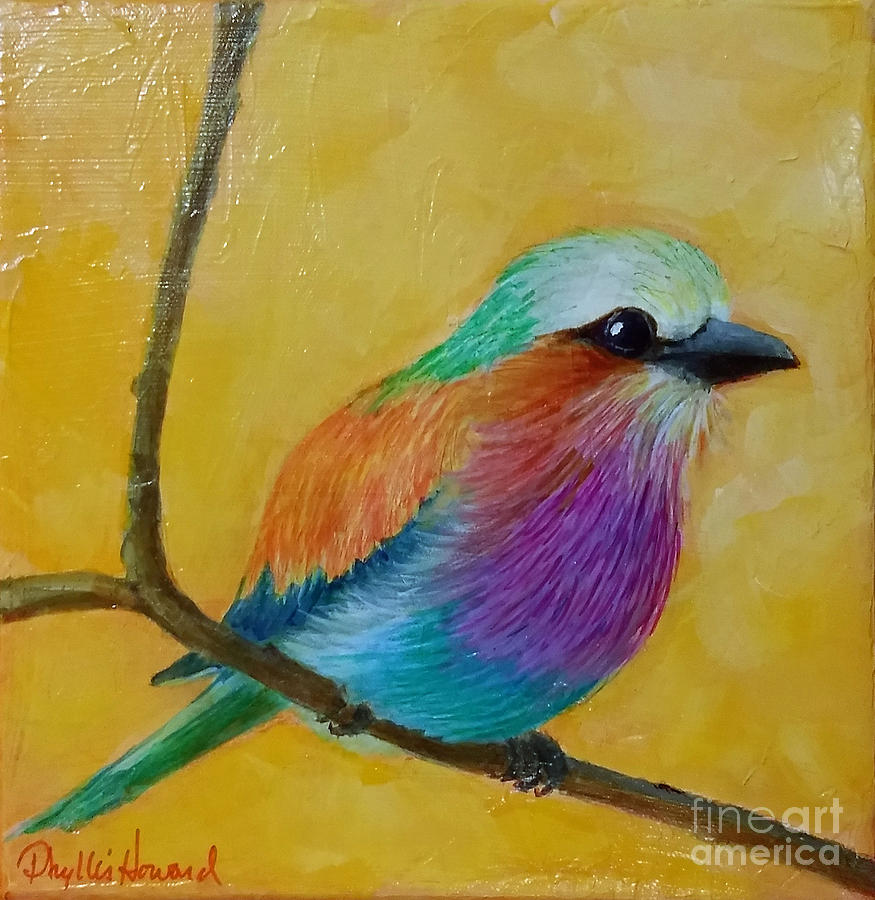 Little Lilac Breasted Roller Painting by Phyllis Howard