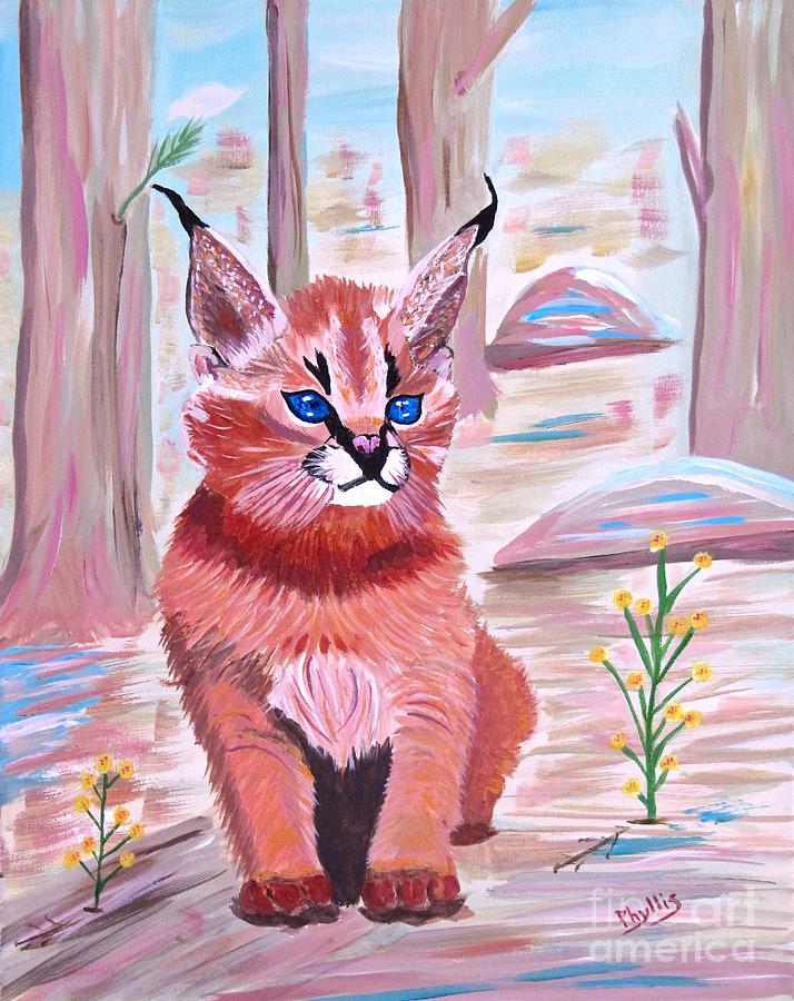 Little Lynx Painting by Phyllis Kaltenbach