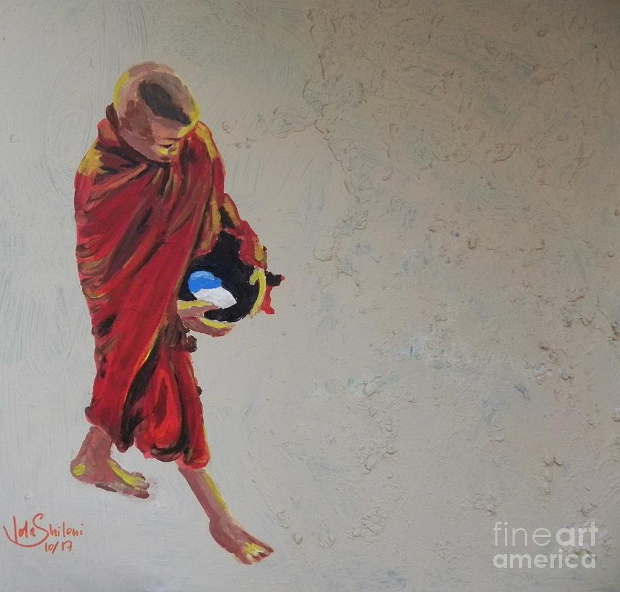 Little Mendicant Painting by Jolanta Shiloni