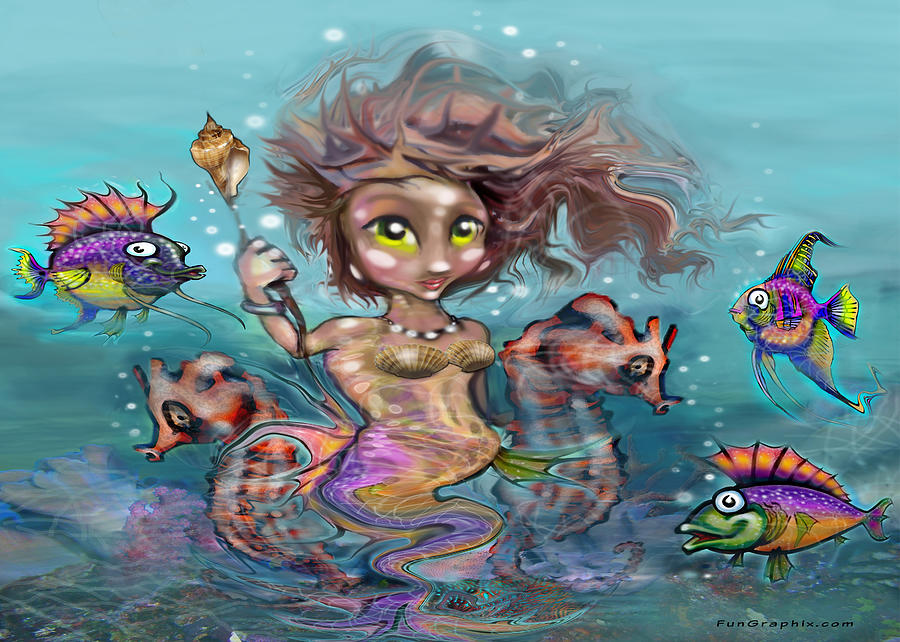 Little Mermaid Digital Art by Kevin Middleton