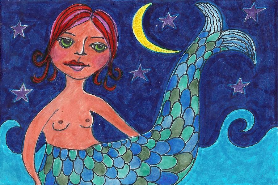 Little Mermaid Mixed Media by Lisa Noneman